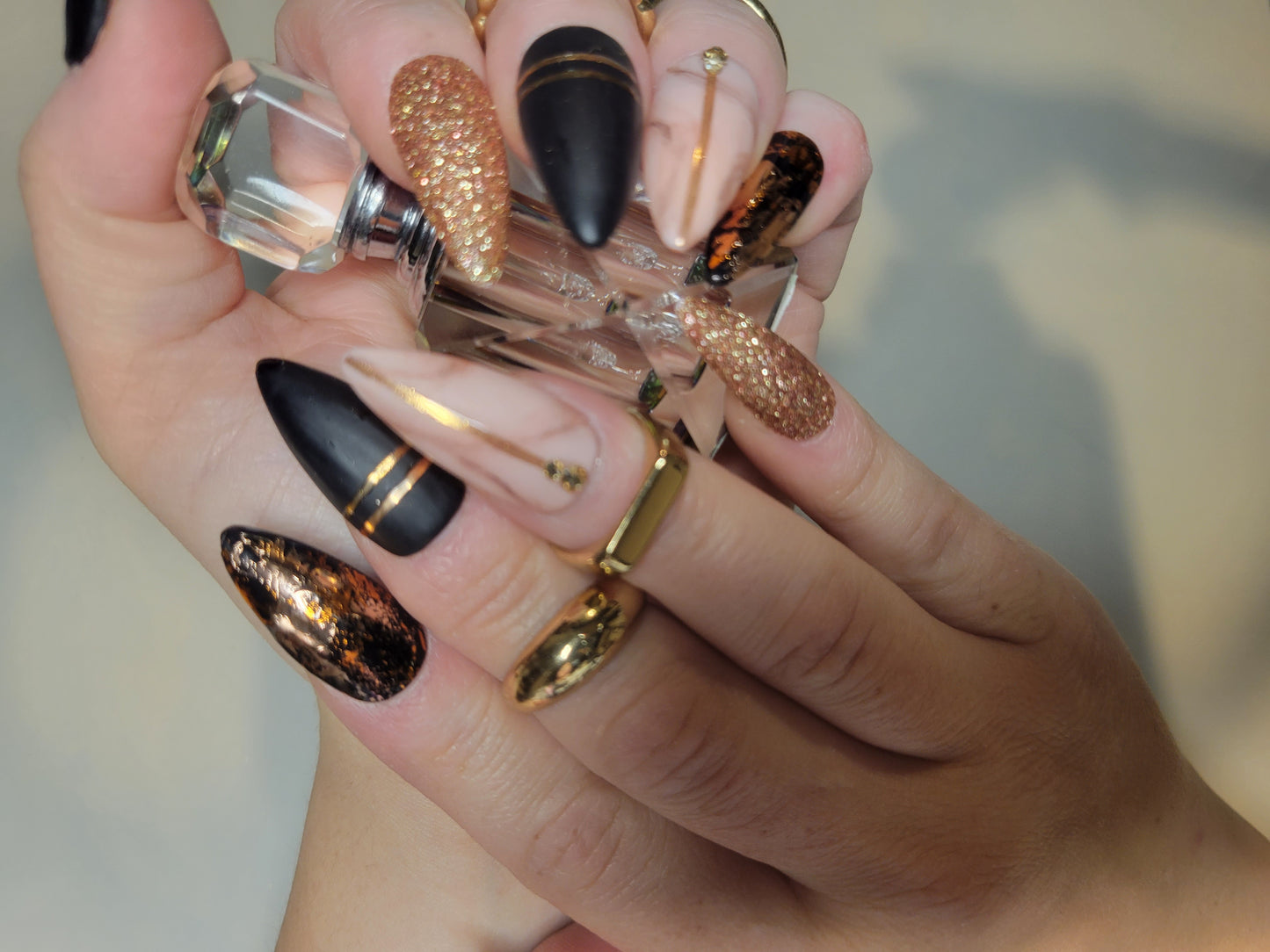 Rose gold and Black