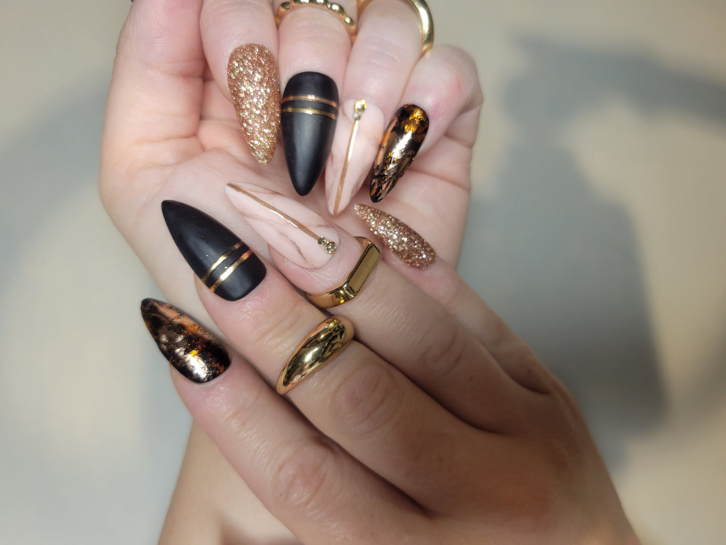 Rose gold and Black