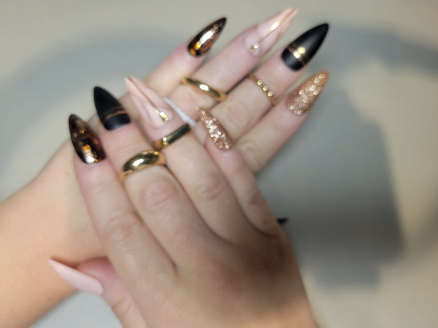 Rose gold and Black