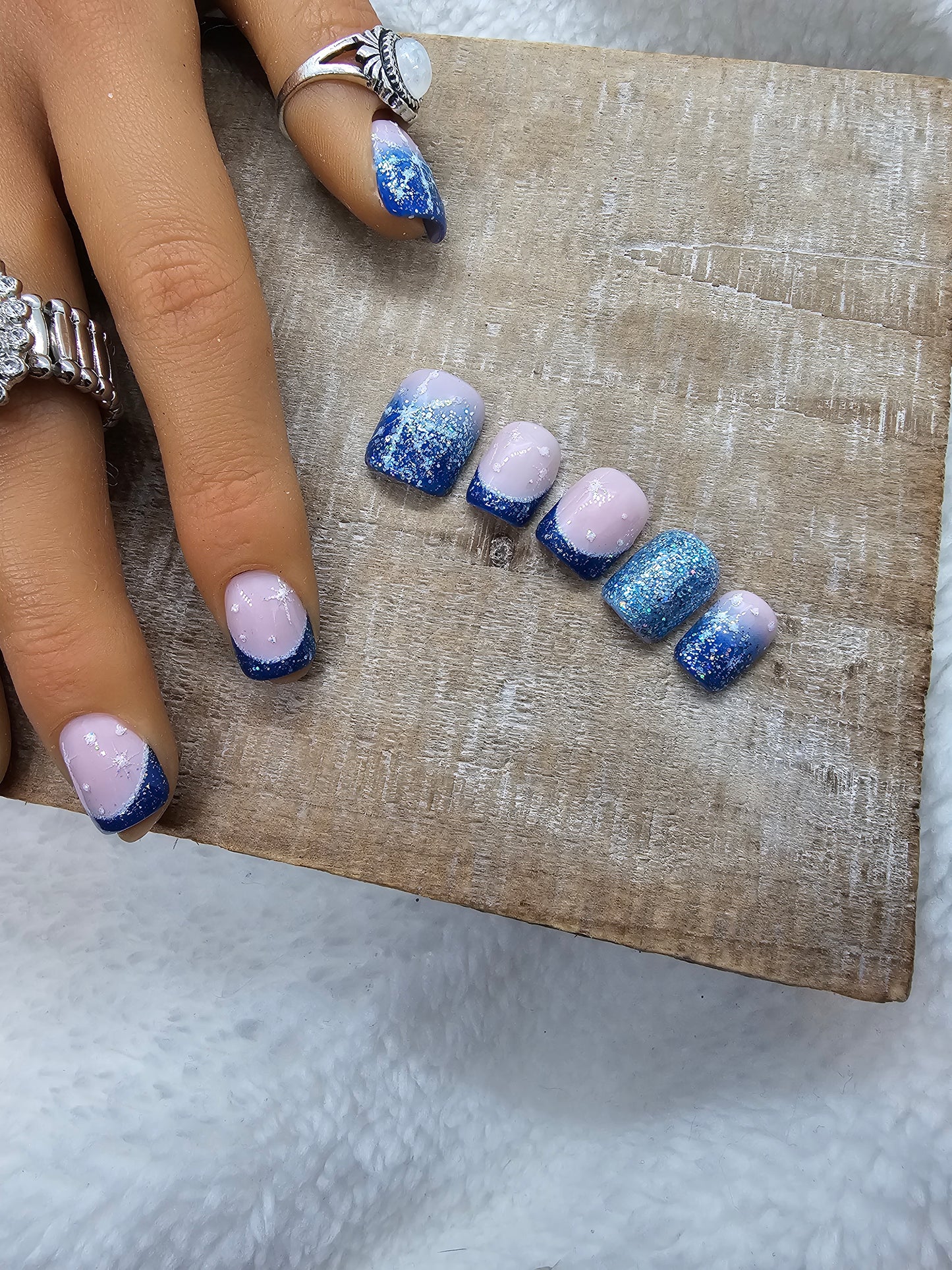 Blue Glitter Snowflake