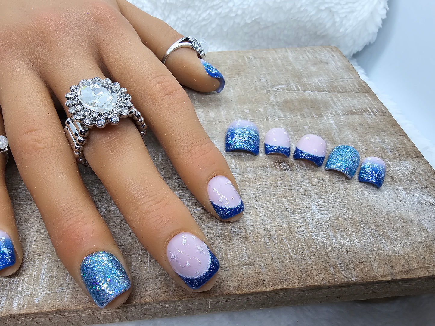 Blue Glitter Snowflake