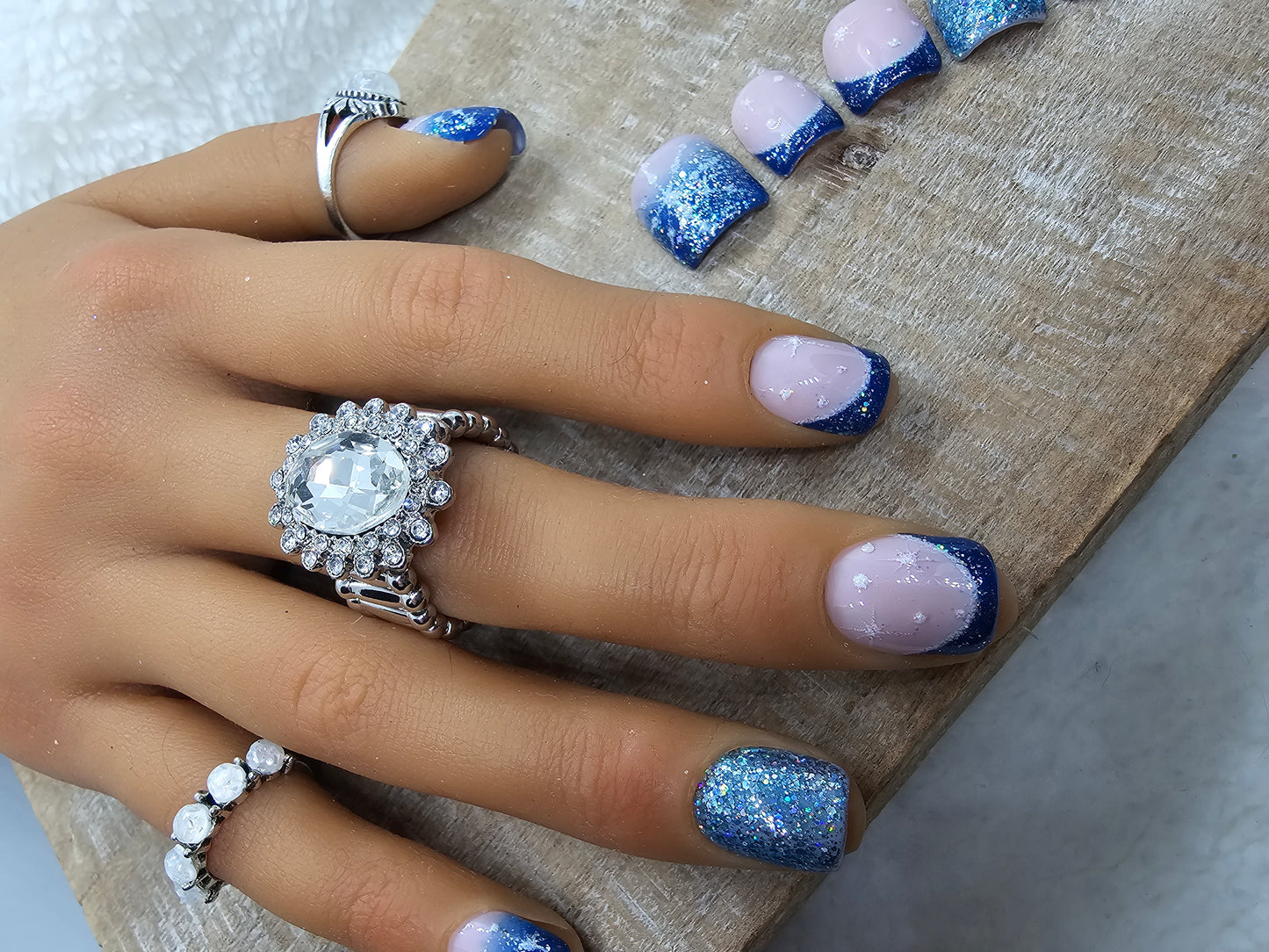 Blue Glitter Snowflake