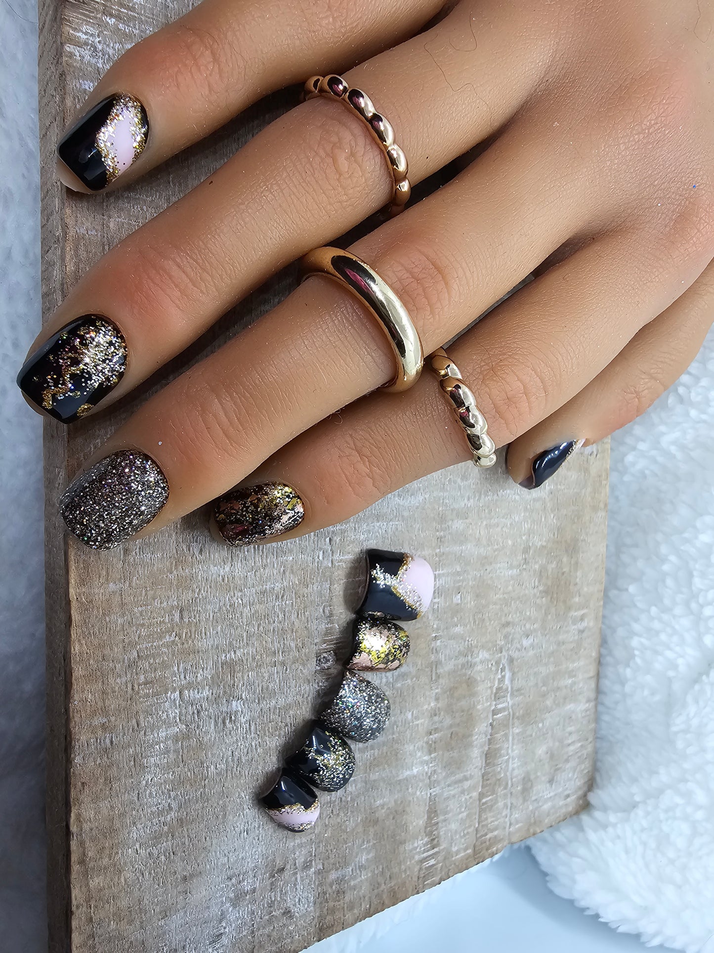 Rose gold and Black