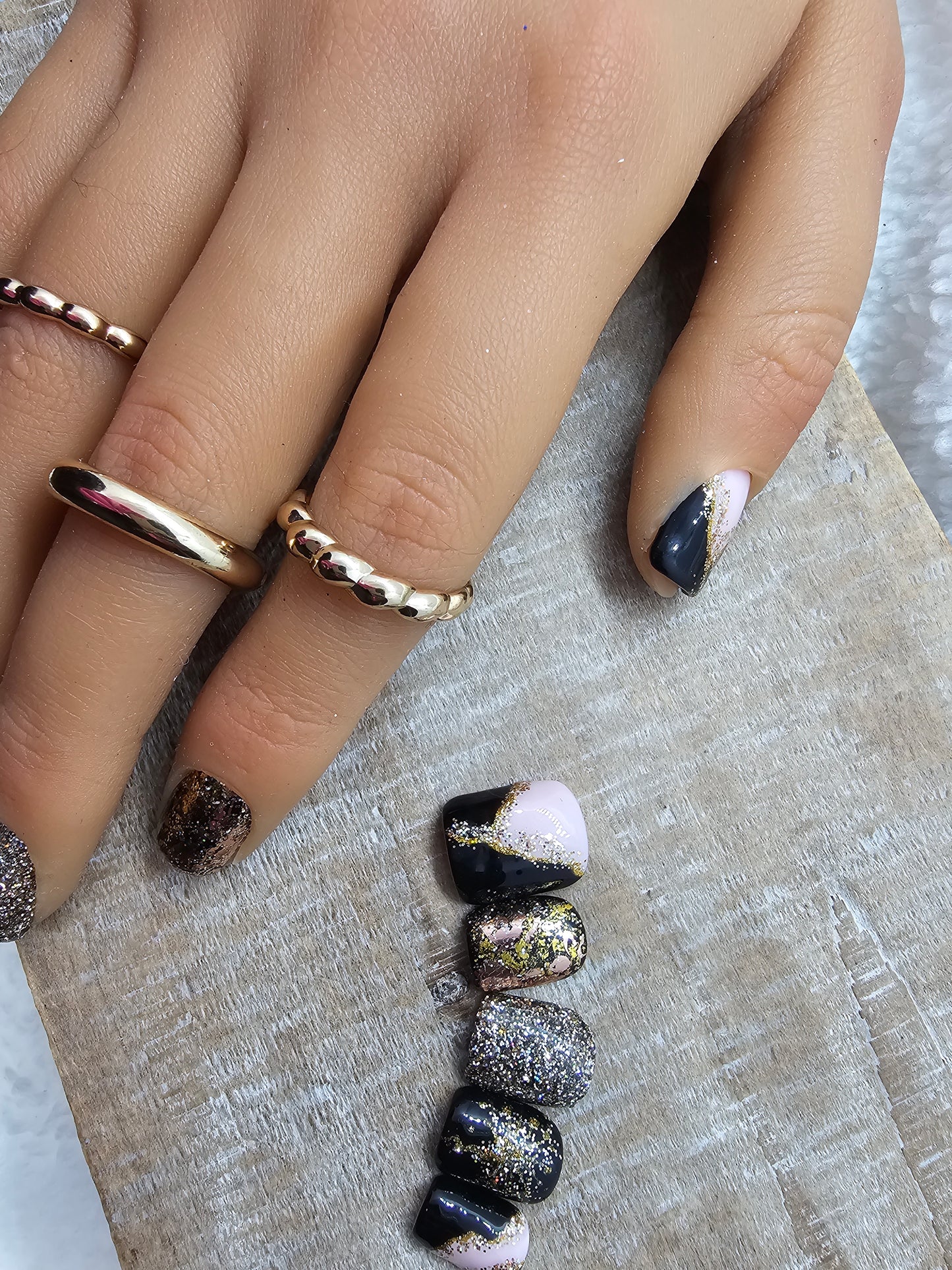 Rose gold and Black