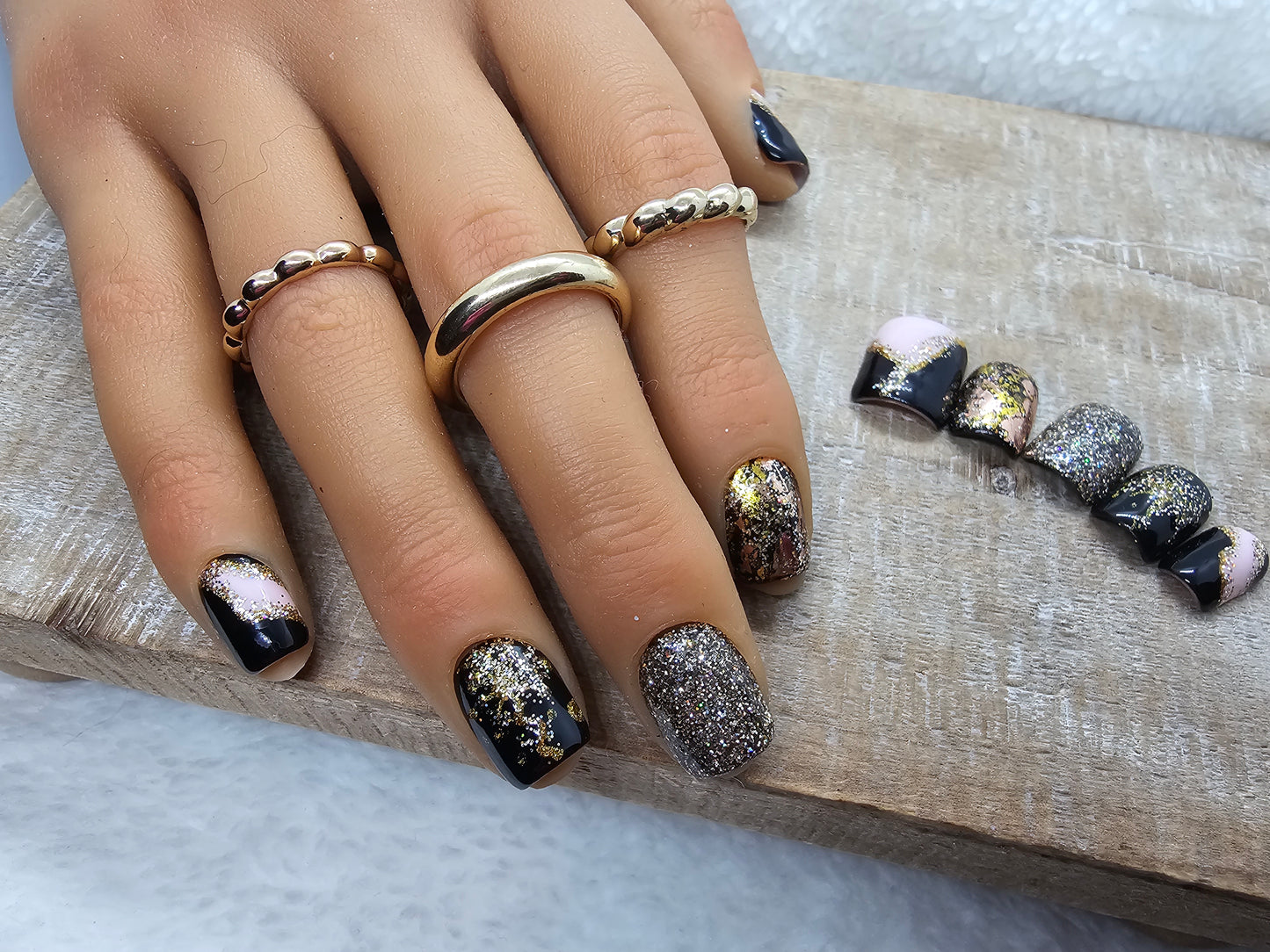 Rose gold and Black