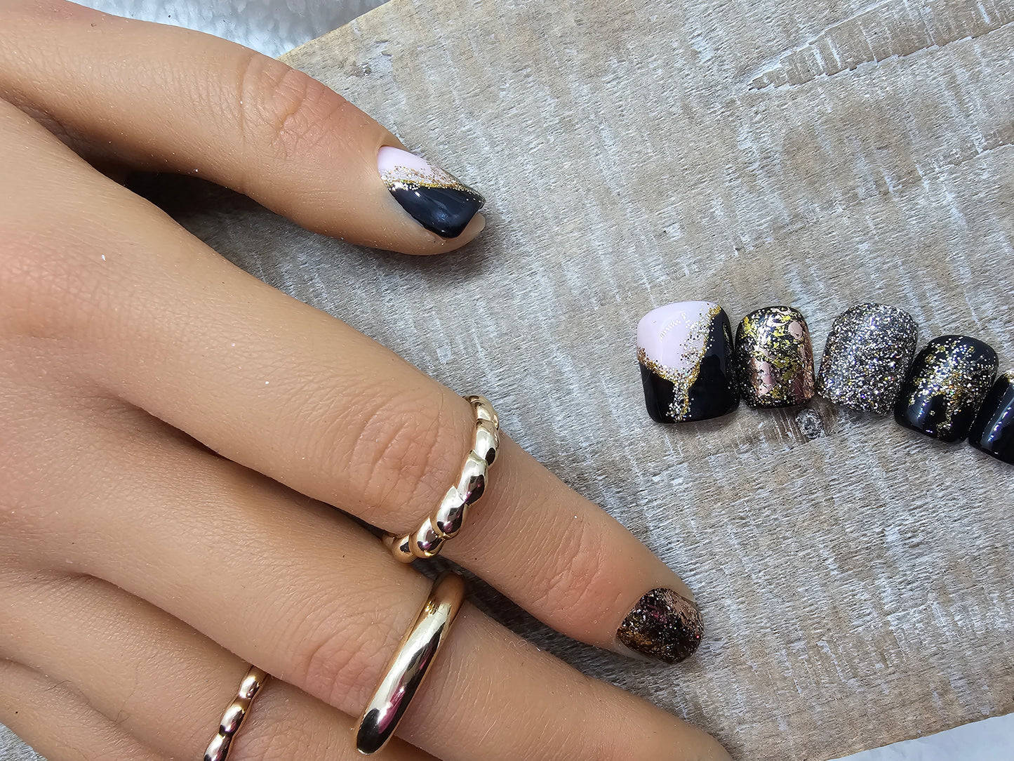 Rose gold and Black
