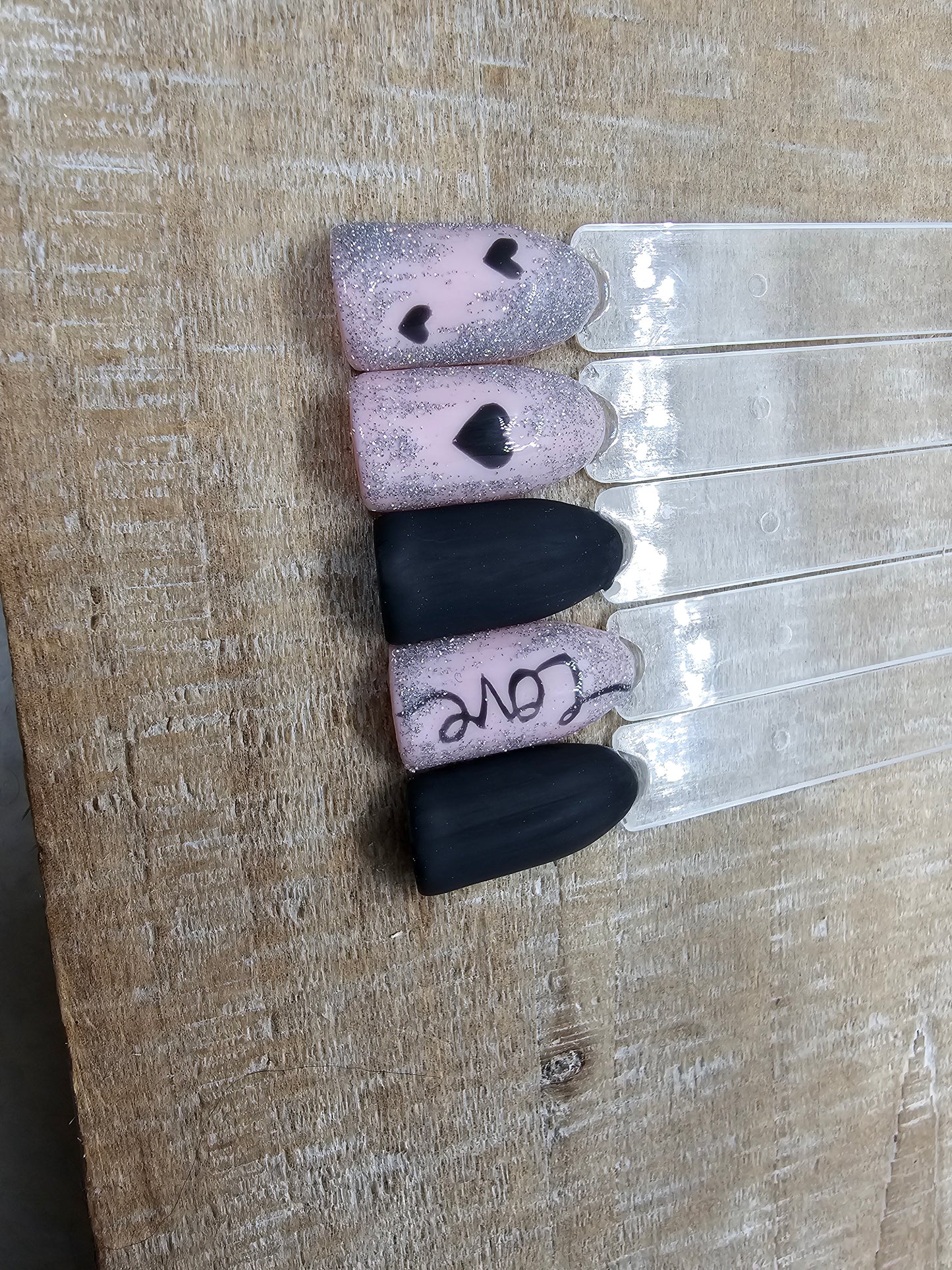 Air Brush Black little Hearts