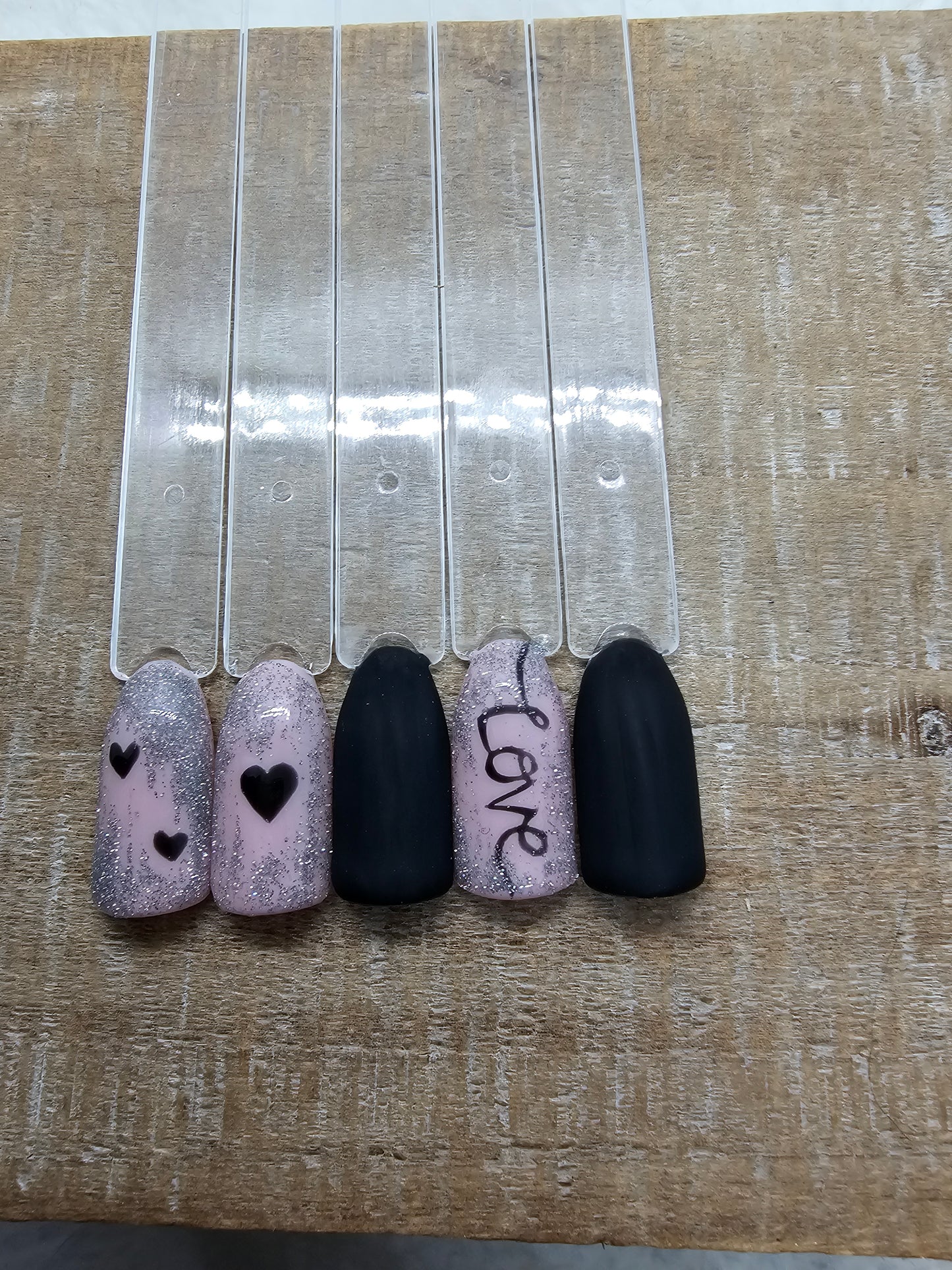 Air Brush Black little Hearts