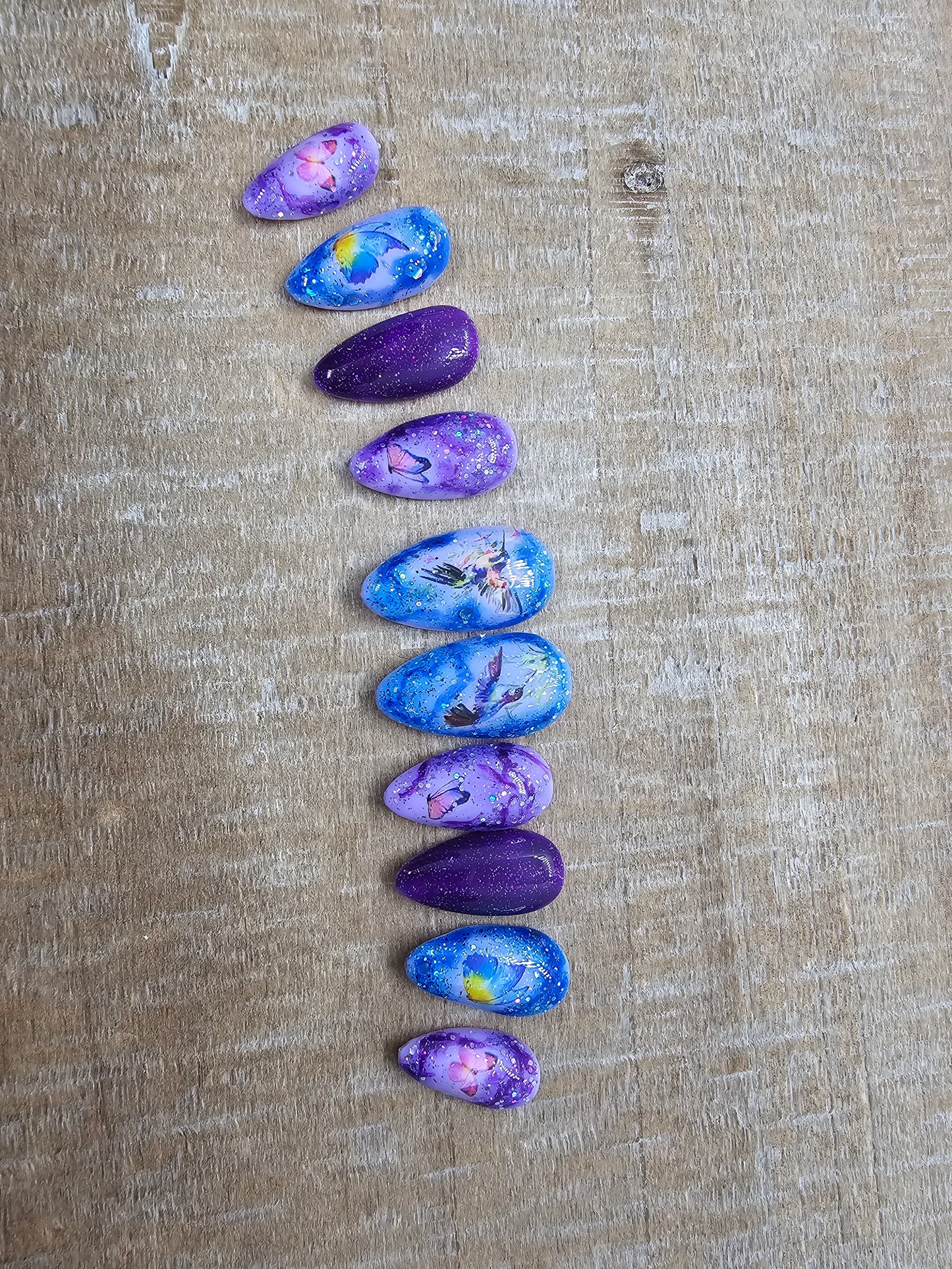 Blue & purple glitter