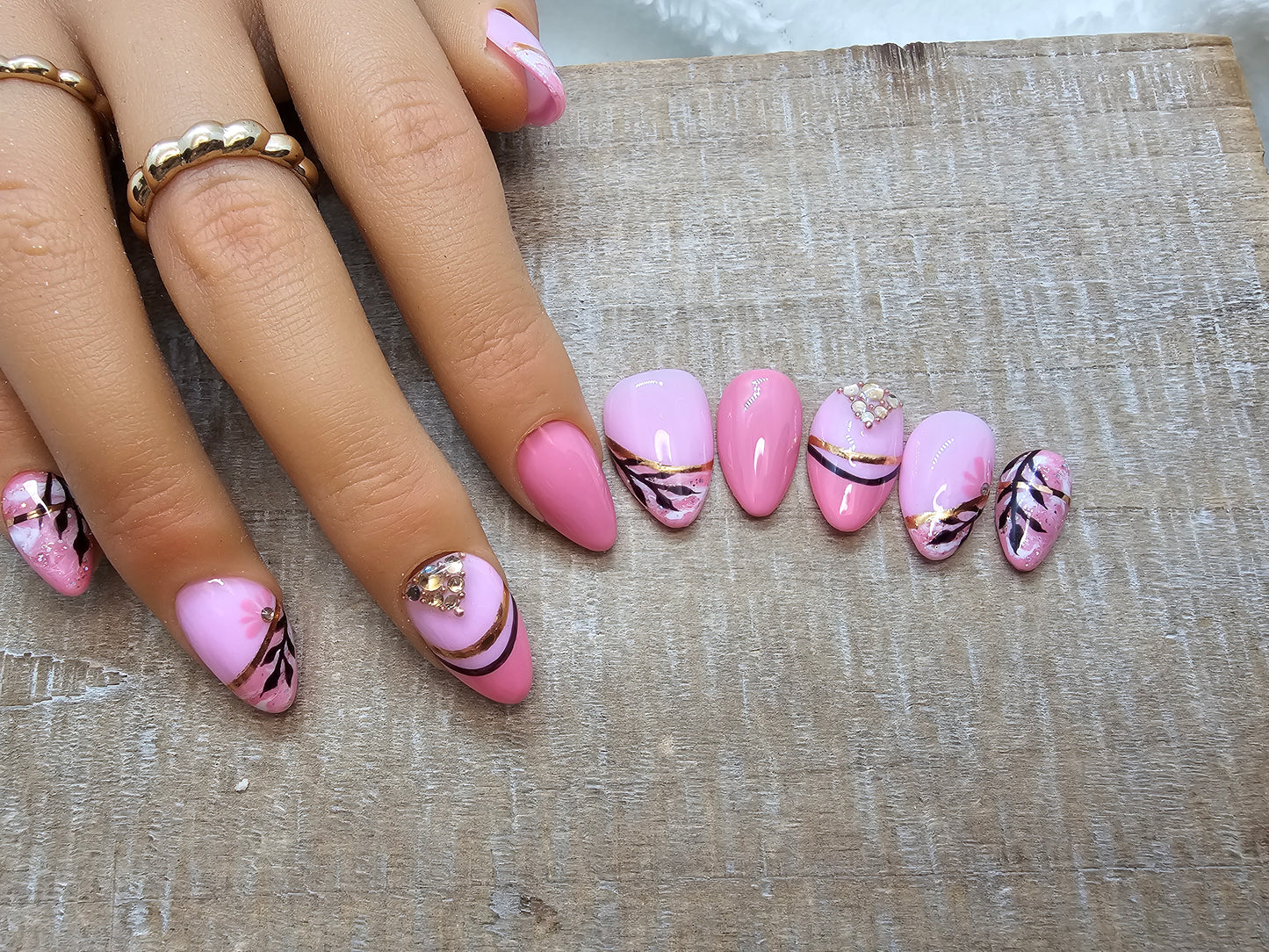 pink gold filigree