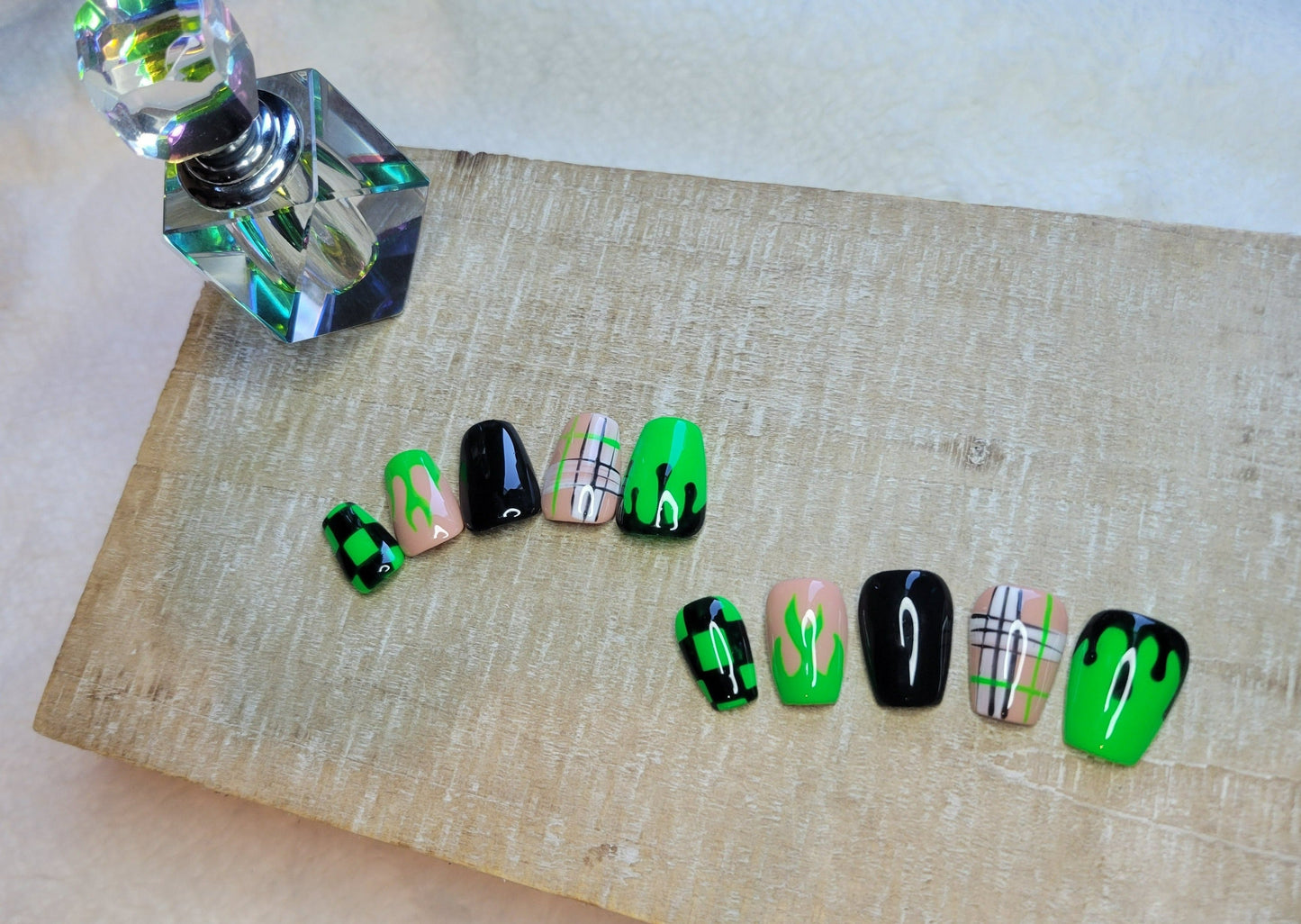 Black and green flame