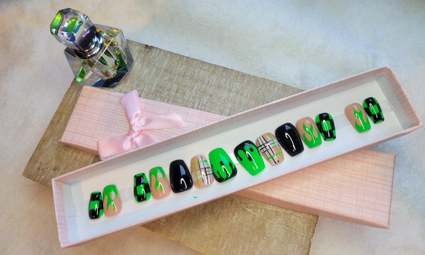 Black and green flame