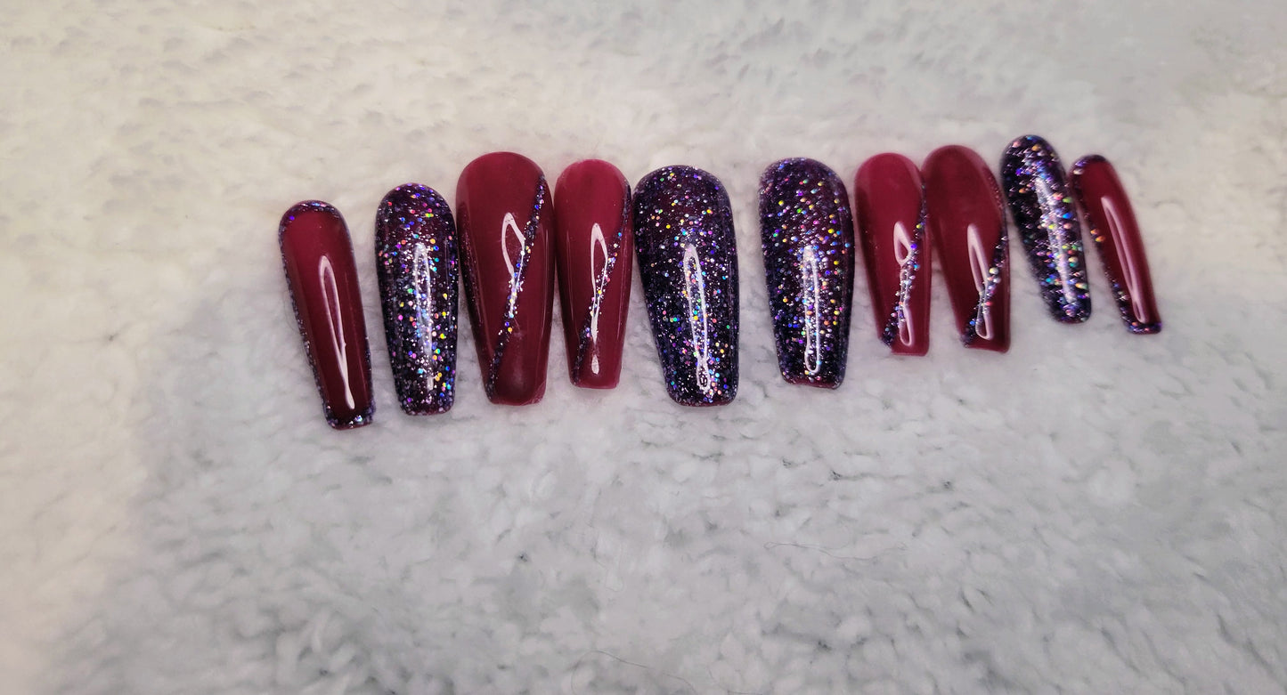 Pink & Purple with glitter