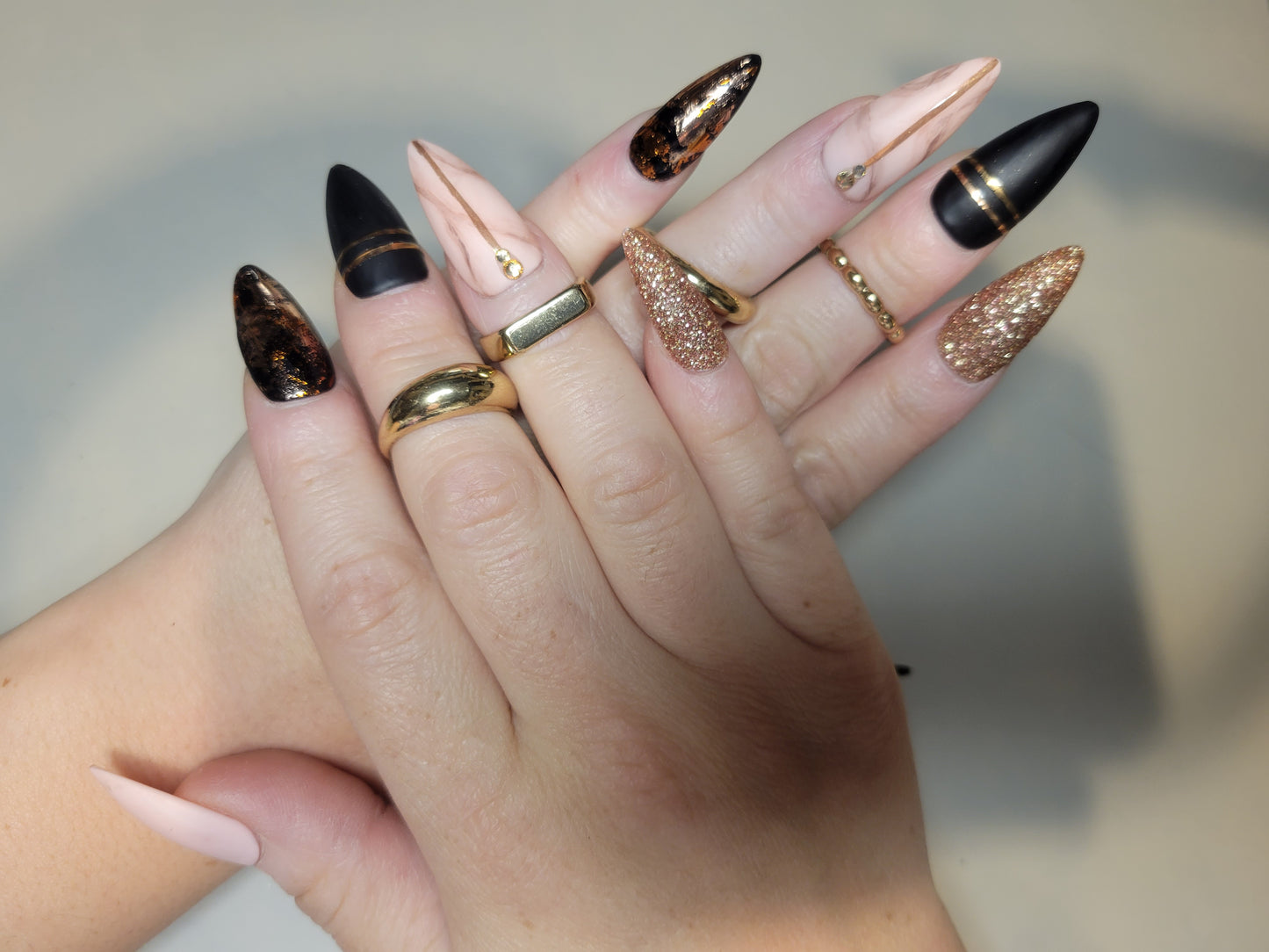 Rose gold and Black