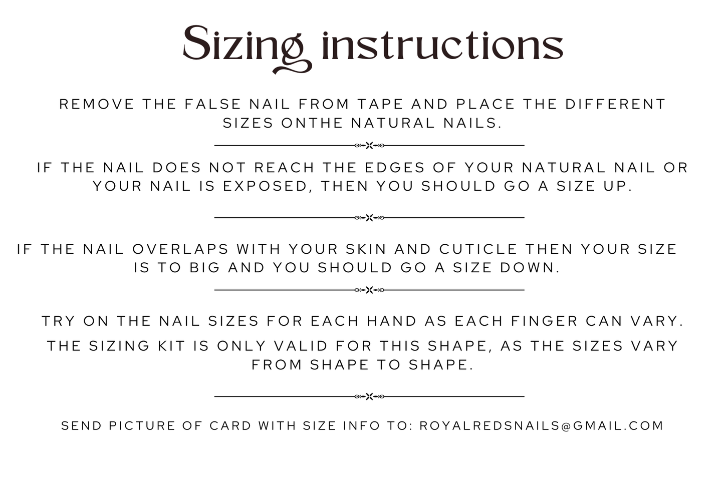 Sizing kit