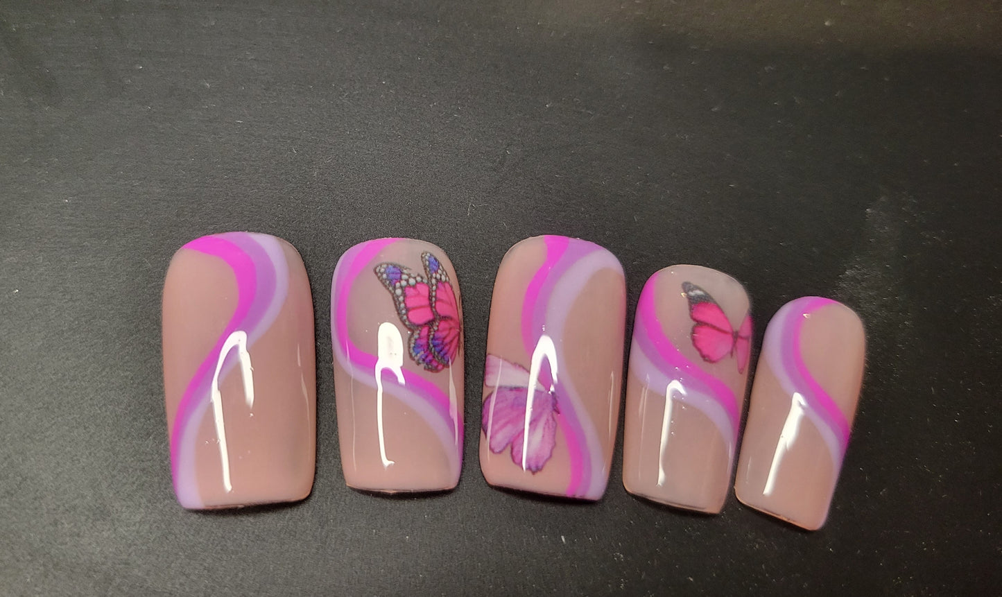 Purple butterfly swirls