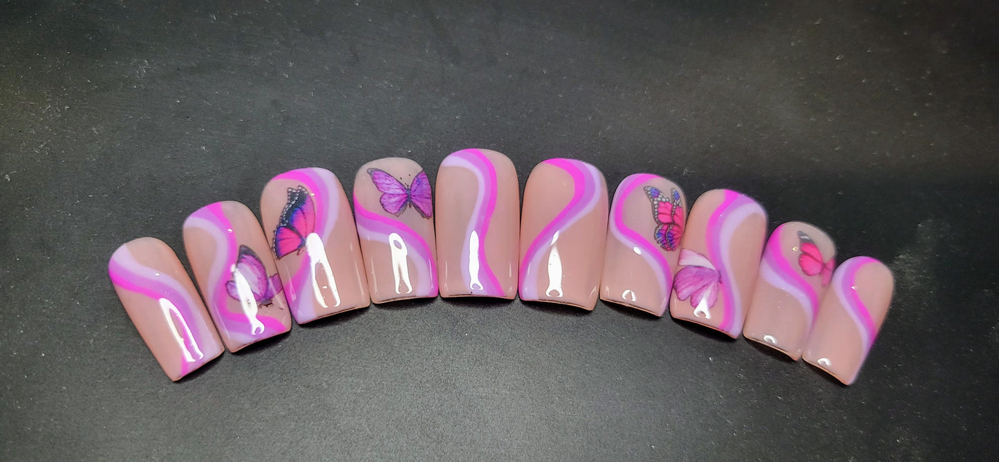 Purple butterfly swirls