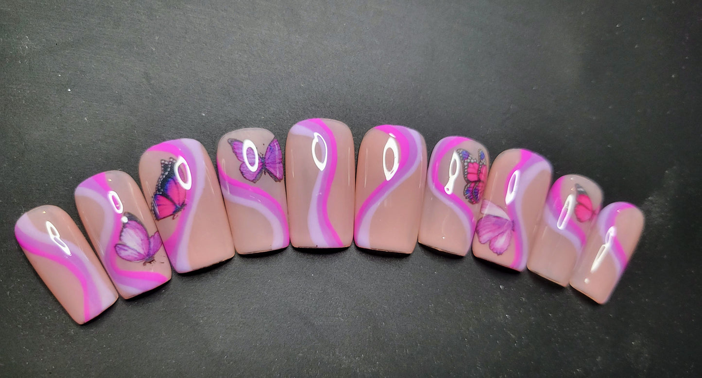 Purple butterfly swirls