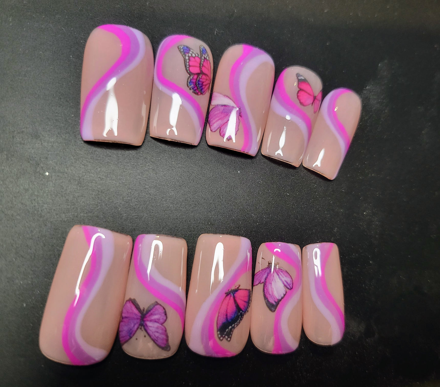 Purple butterfly swirls
